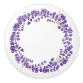 Lavendel / Lavendar Bloemen Krans Cirkel Keramische Knop (Voorkant)