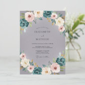 Lavendel Leiste Ranunculus Gedempte Eucalyptus Bru Kaart (Staand voorkant)