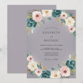 Lavendel Leiste Ranunculus Gedempte Eucalyptus Bru Kaart (Voorkant / Achterkant)