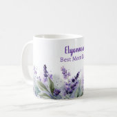 Lavendel Lente Bloemige Beste Moeder Ooit Koffiemok (Voorkant links)