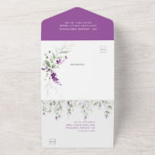 Lavendel lente & groen bruiloft all in one uitnodiging (Buitenkant)