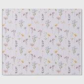 Lavendel Lente Wilde Bloemenweide Tuin Bruiloft Cadeaupapier (Vlak)
