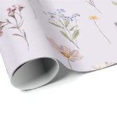 Lavendel Lente Wilde Bloemenweide Tuin Bruiloft Cadeaupapier (Rol Hoek)