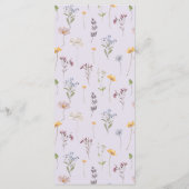 Lavendel Lente Wilde Bloemenweide Tuin Bruiloft Menu (Achterkant)
