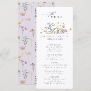 Lavendel Lente Wilde Bloemenweide Tuin Bruiloft  Menu
