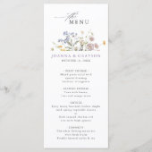Lavendel Lente Wilde Bloemenweide Tuin Bruiloft Menu (Voorkant)