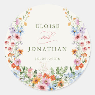 Lavendel Lente Wilde Bloemenweide Tuin Bruiloft Ronde Sticker