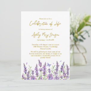 Lavendel Levensviering Funeralie Uitnodiging