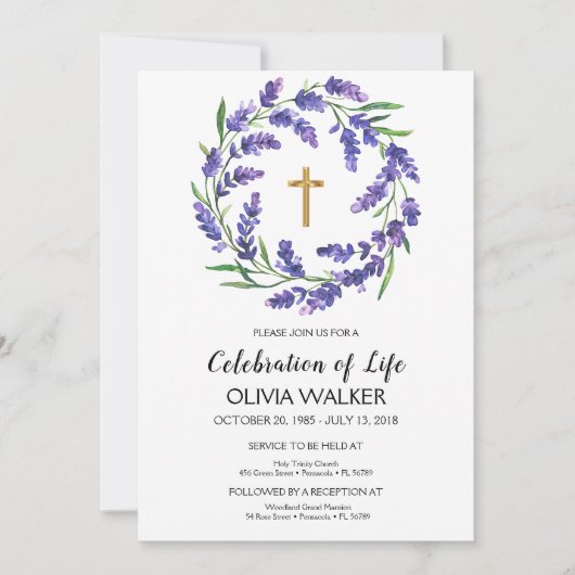 Lavendel Levensviering Kaart (Voorkant)