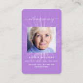 Lavendel licht foto begrafenis gebedskaart visitekaartje (Voorkant)