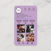 Lavendel licht Paarse trendy Instagram salon Visitekaartje (Voorkant)