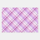 Lavendel, Licht Roze & Witte Plaid Inpakpapier Vel (Voorkant)
