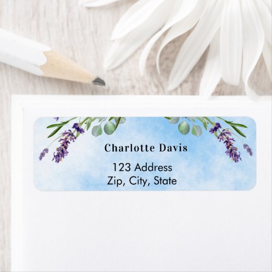 Lavendel lichtblauw groen retouradreslabel etiket (Insitu)