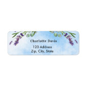 Lavendel lichtblauw groen retouradreslabel etiket (Voorkant)