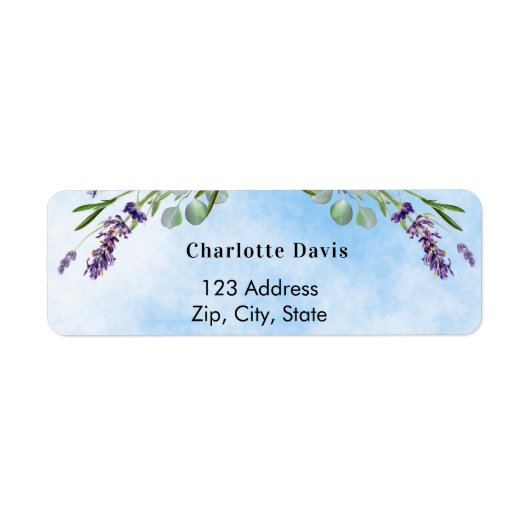 Lavendel lichtblauw groen retouradreslabel etiket (Voorkant)