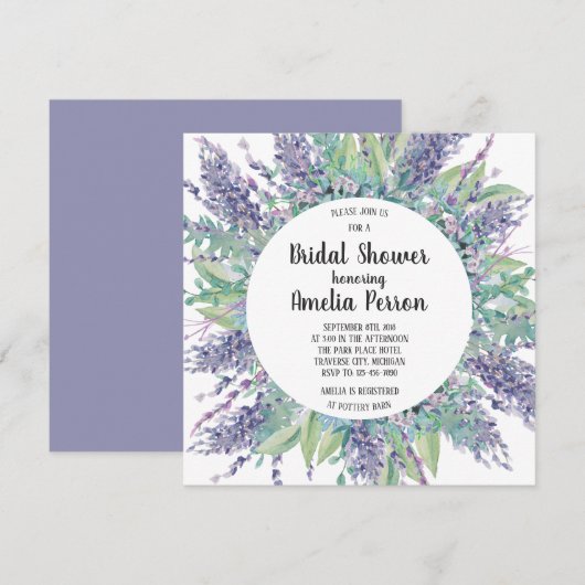 Lavendel Liefde Bloemen Eucalyptus Vrijgezellenfee Kaart (Voorkant / Achterkant)