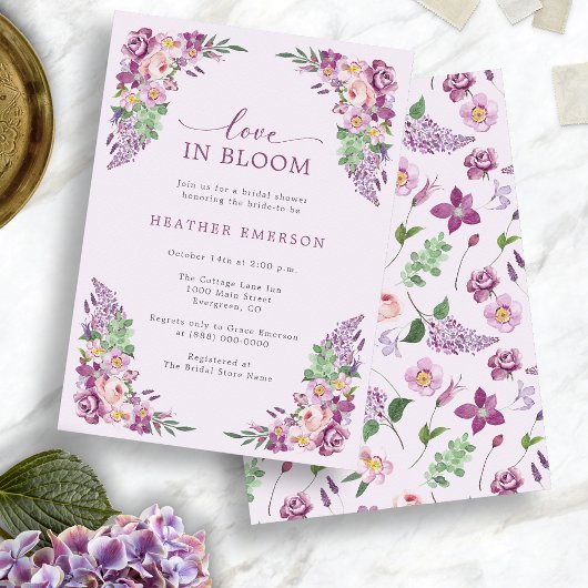 Lavendel Liefde Bruidsfeest Kaart