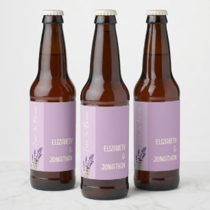Lavendel Liefde Bruiloft Bier Etiket