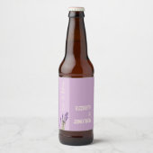 Lavendel Liefde Bruiloft Bier Etiket (Voorkant)
