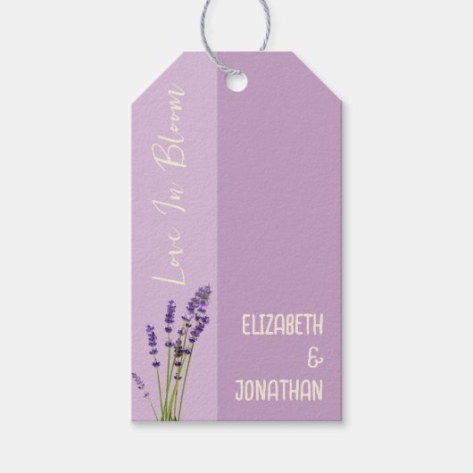 Lavendel Liefde Bruiloft Cadeaulabel (Voorkant)