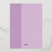 Lavendel Liefde Bruiloft Folie Uitnodiging (Achterkant)