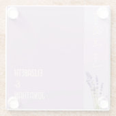 Lavendel Liefde Bruiloft Glazen Onderzetter (Achterkant)