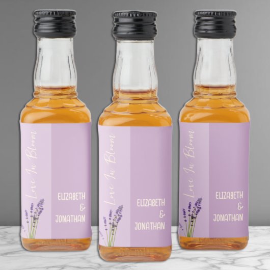 Lavendel Liefde Bruiloft Likeurfles Etiket