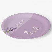 Lavendel Liefde Bruiloft Papieren Bordje (Gekanteld)