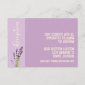 Lavendel liefde bruiloft receptie informatiekaartje (Voorkant)