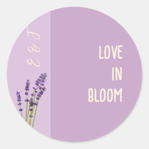 Lavendel Liefde Bruiloft Ronde Sticker