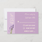Lavendel Liefde Bruiloft RSVP Kaartje (Voorkant)