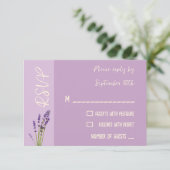 Lavendel Liefde Bruiloft RSVP Kaartje (Staand voorkant)