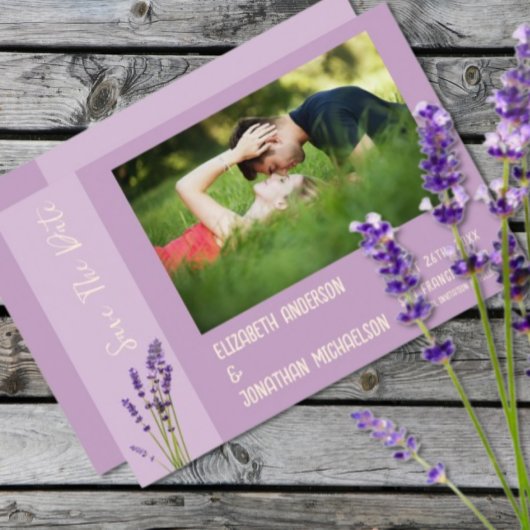 Lavendel Liefde Bruiloft Save The Date