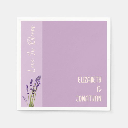 Lavendel Liefde Bruiloft Servet (Voorkant)