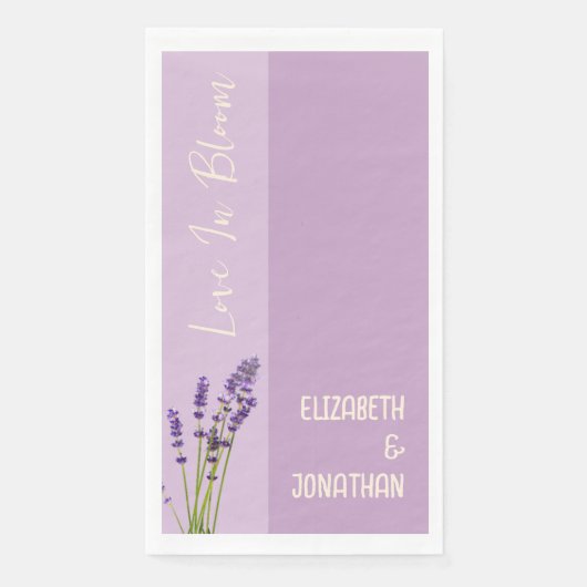 Lavendel Liefde Bruiloft Servet (Voorkant)