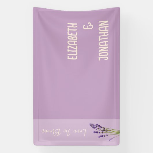 Lavendel Liefde Bruiloft Spandoek (Verticaal)