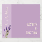 Lavendel Liefde Bruiloft Sparkling Wijnetiket (Enkel label)