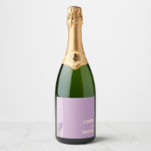 Lavendel Liefde Bruiloft Sparkling Wijnetiket (Voorkant)
