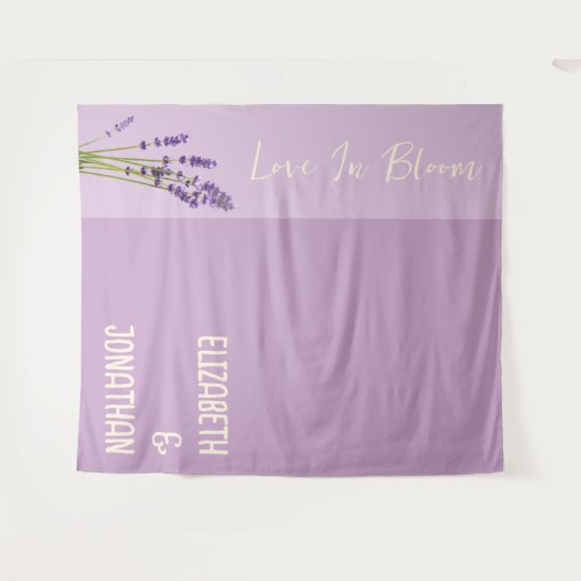 Lavendel Liefde Bruiloft Wandkleed (Voorkant (horizontaal))