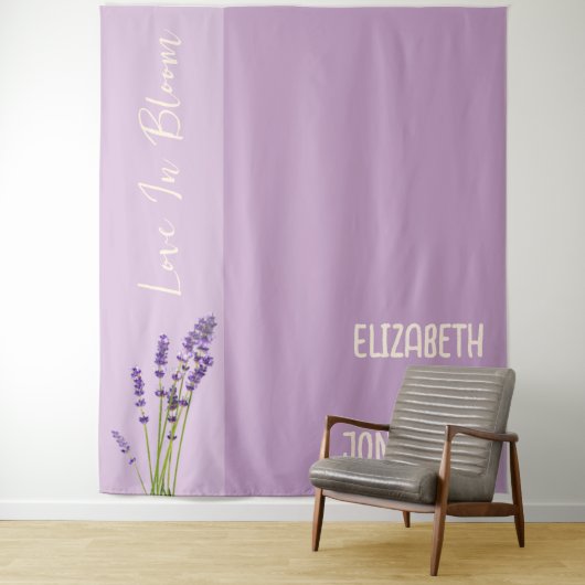 Lavendel Liefde Bruiloft Wandkleed (In situ)