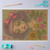 Lavendel Liefde Decoupage Papier – Huilend Meisje (Craft)