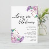 Lavendel Liefde in Bloom Bruids Douche Uitnodiging (Staand voorkant)