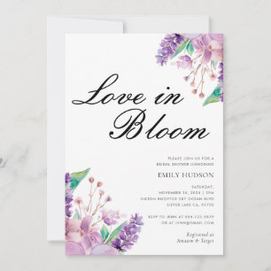Lavendel Liefde in Bloom Bruids Douche Uitnodiging