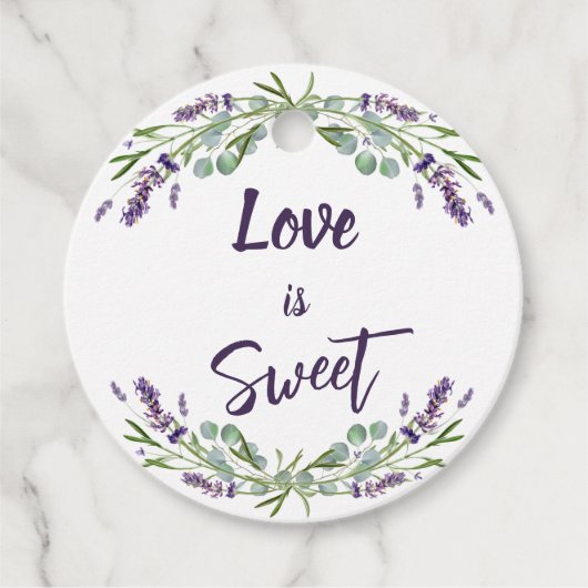 Lavendel Liefde is lief dank je bruiloft gunst Bedankjes Labels (Voorkant)