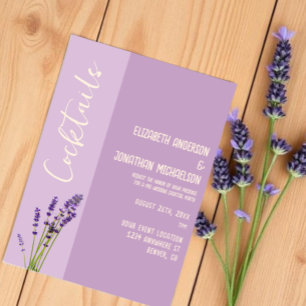 Lavendel Liefde Pre-Trouw Cocktailparty Kaart