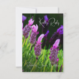 Lavendel, Liefde & Toewijding, Trouwen, RSVP Bedankkaart