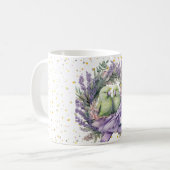 Lavendel Liefdesvogels Koffiemok (Voorkant links)