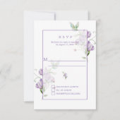 Lavendel Lieve Erwten RSVP Kaartje (Voorkant)