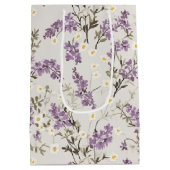 Lavendel Lila bloemontwerp Medium Cadeauzakje (Achterkant)