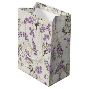 Lavendel Lila bloemontwerp Medium Cadeauzakje